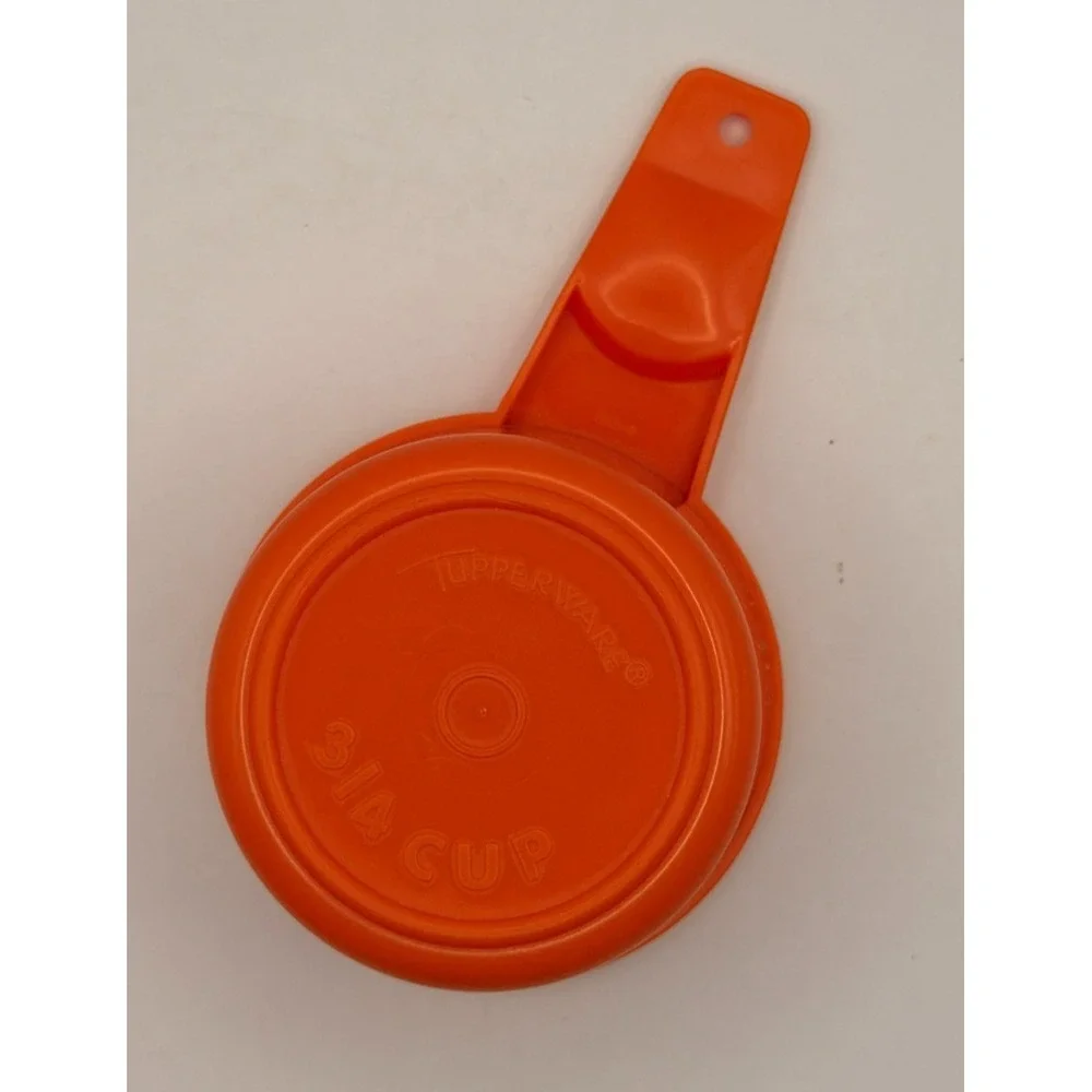 Vintage Tupperware Orange Measuring Cups Set of 5 Nesting Made in USA Retro